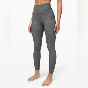 Lululemon Align Pant II 25" Mini Heathered Herringbone Black Gray